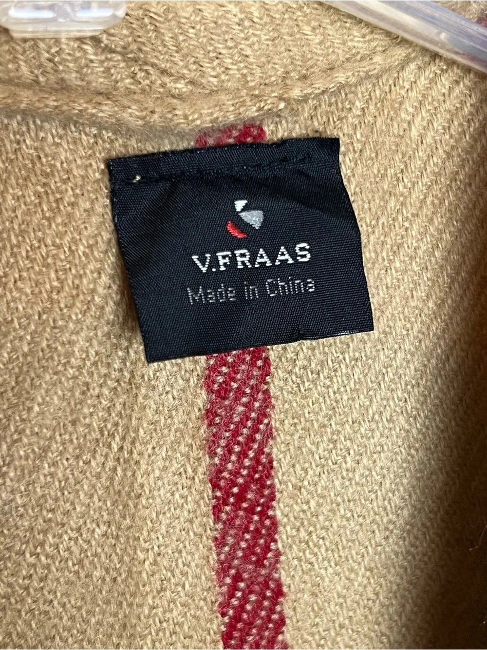 V. Fraas Plaid Shawl Blanket Cape Wrap Academia Preppy Office